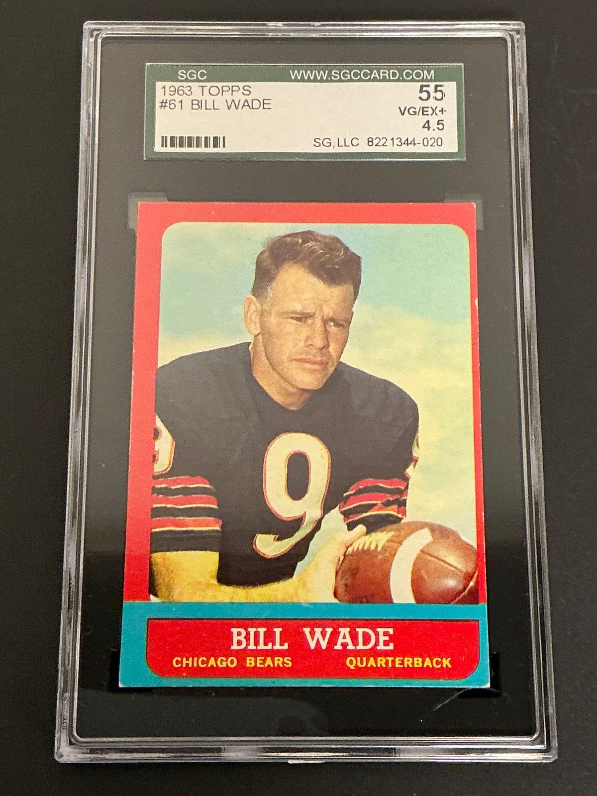 1963 Topps #61 Bill Wade Bears SGC 4.5 VG/EX+ 020