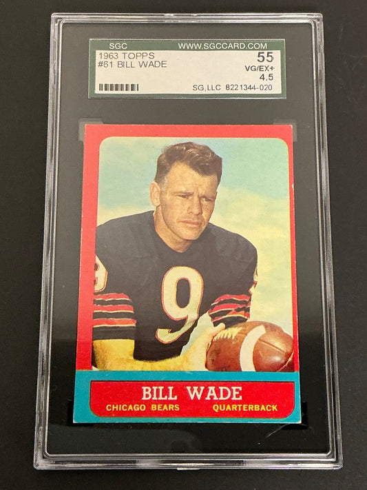 1963 Topps #61 Bill Wade Bears SGC 4.5 VG/EX+ 020