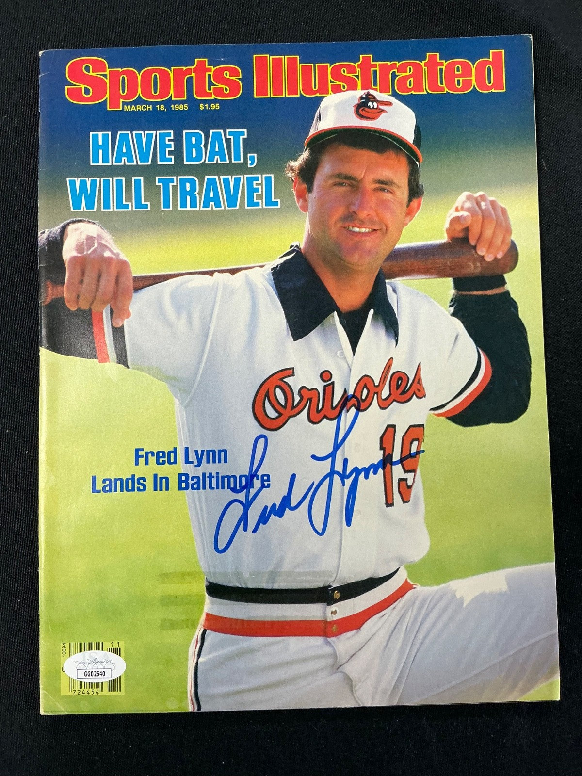 Fred Lynn Orioles Signed Auto Sports 1985 Illustrated Magazine JSA COA 640