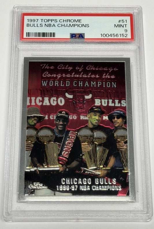 1997-98 Topps Chrome Bulls NBA Champions #51 PSA 9 MINT 152