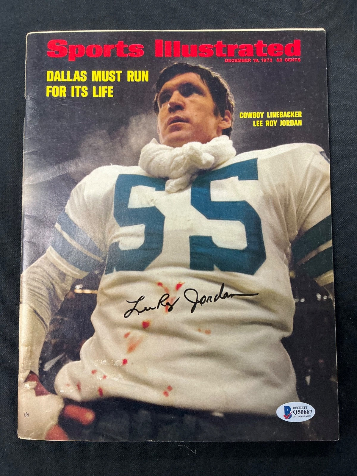 Lee Roy Jordan Cowboys Signed Auto 1972 Sports Illustrated Magazine BAS COA 667