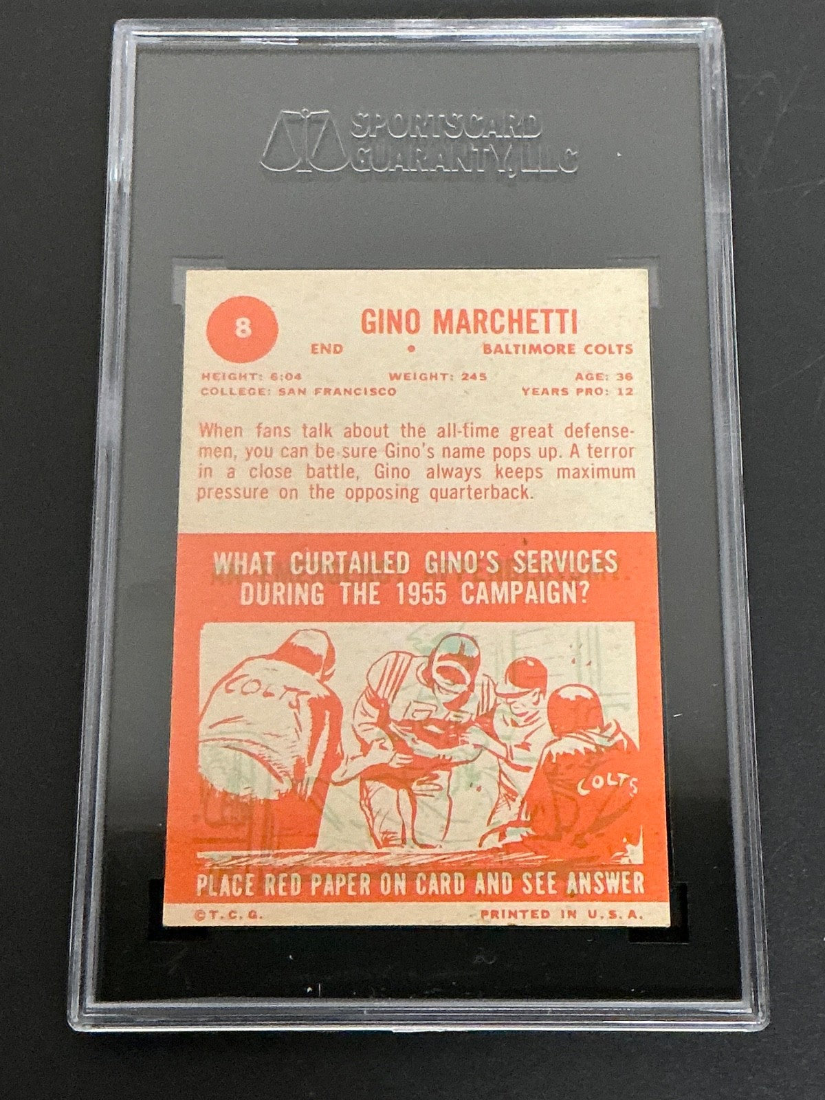 1963 Topps #8 Gino Marchetti SGC 6 EX/NM 004