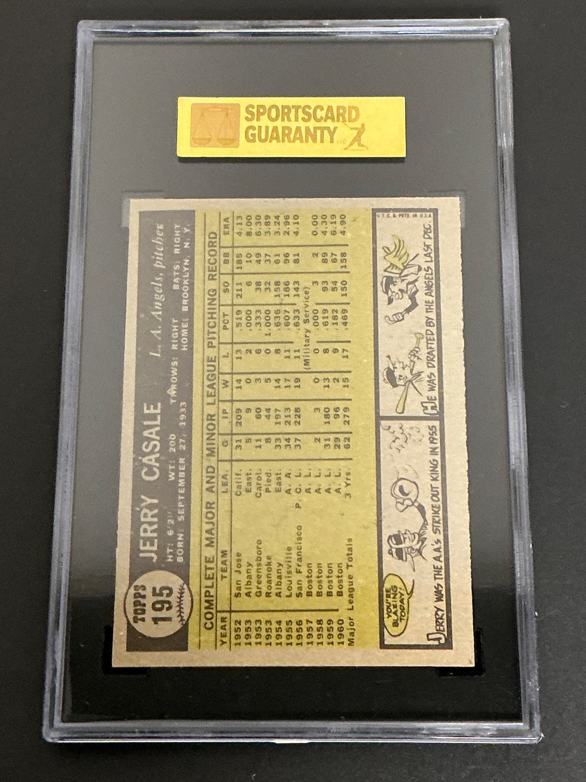 1961 Topps #195 Jerry Casale Angels SGC 7 NM 015