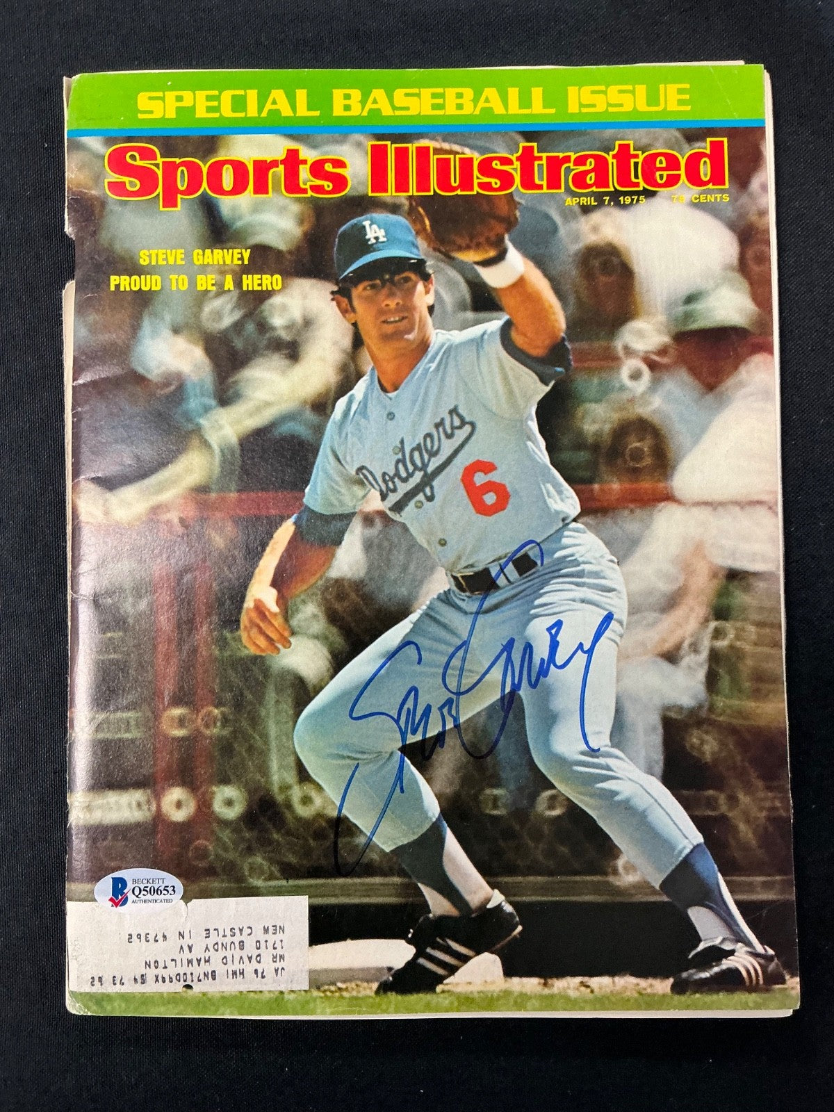 Steve Garvey Dodgers Signed Auto 1975 Sports Illustrated Magazine BAS COA 653