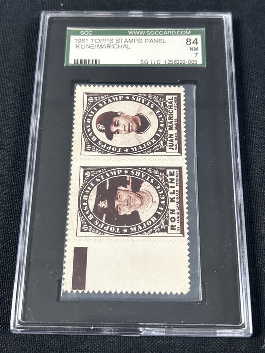 1961 Topps Stamps Panel Kline / Marichal SGC 7 NM 005 