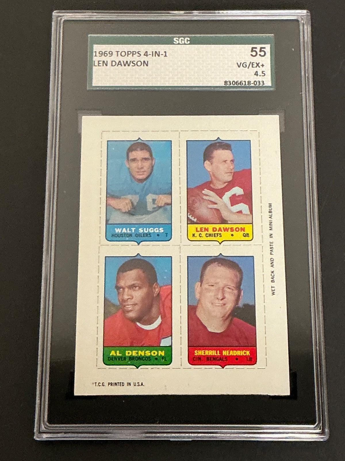 1969 Topps 4-in-1 Len Dawson SGC 4.5 VG/EX+ 033