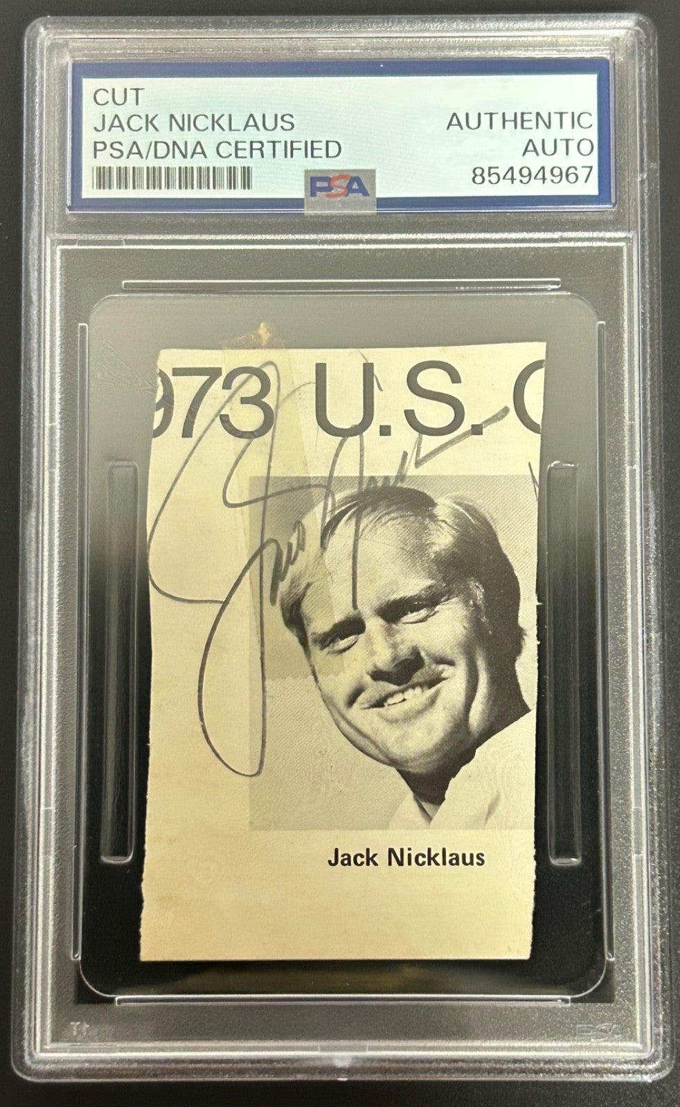 Jack Nicklaus Signed Auto 1973 U.S. Open Cut PSA DNA 967