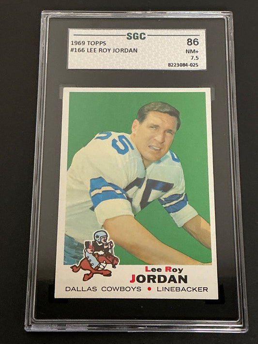 1969 Topps #166 Lee Roy Jordan SGC 7.5 NM+ 025 