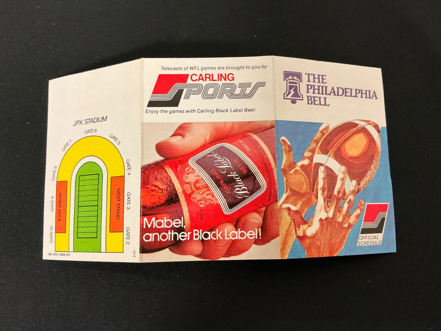 1974 Philadelphia Bell Football WFL Pocket Schedule 