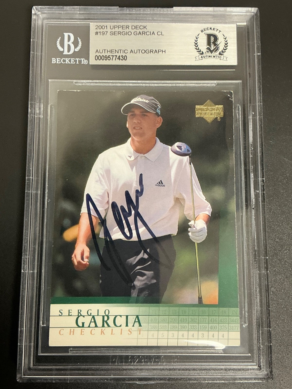 2001 Upper Deck #197 Sergio Garcia Signed Auto Beckett Slabbed 430