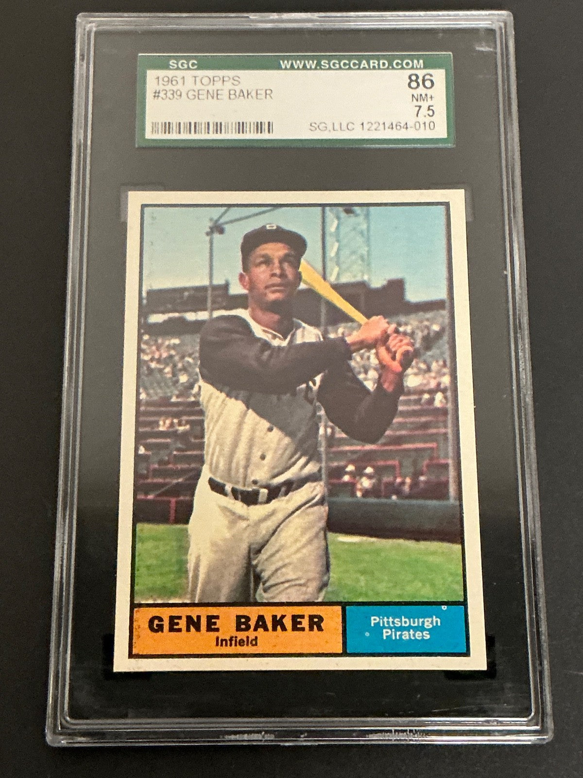 1961 Topps #339 Gene Baker Pirates SGC 7.5 NM+ 010