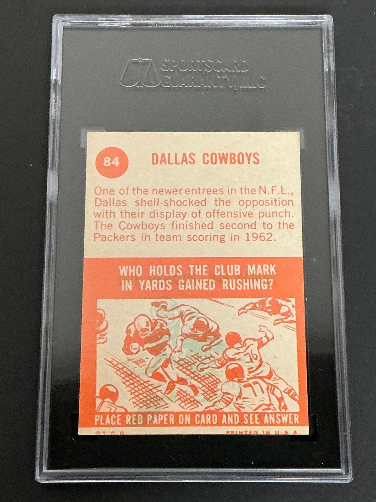 1963 Topps #84 Dallas Cowboys SGC 4 VG/EX 013