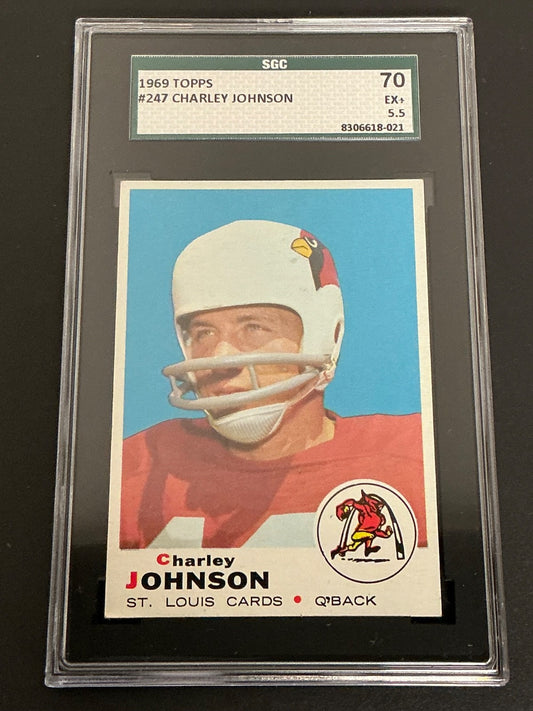 1969 Topps #247 Charley Johnson Cardinals SGC 5.5 EX+ 021