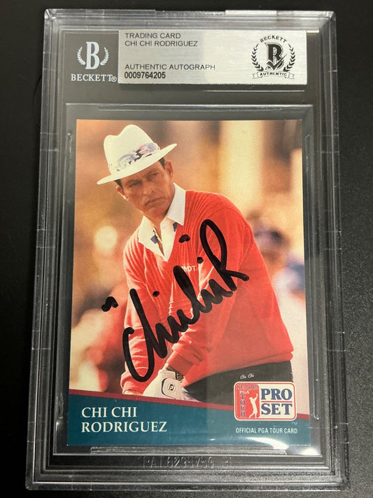 1991 PGA Tour #193 Chi Chi Rodriguez Signed Auto Beckett Slabbed 205