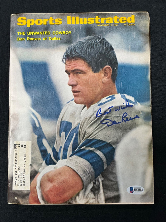 Dan Reeves Cowboys Signed Auto 1967 Sports Illustrated Magazine BAS COA 661