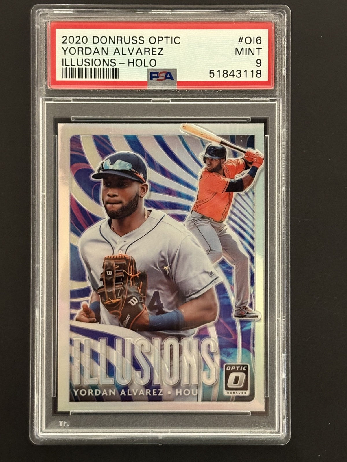 2020 Donruss Optic #OI6 Yordan Alvarez RC Illusions-Holo PSA 9 MT 118