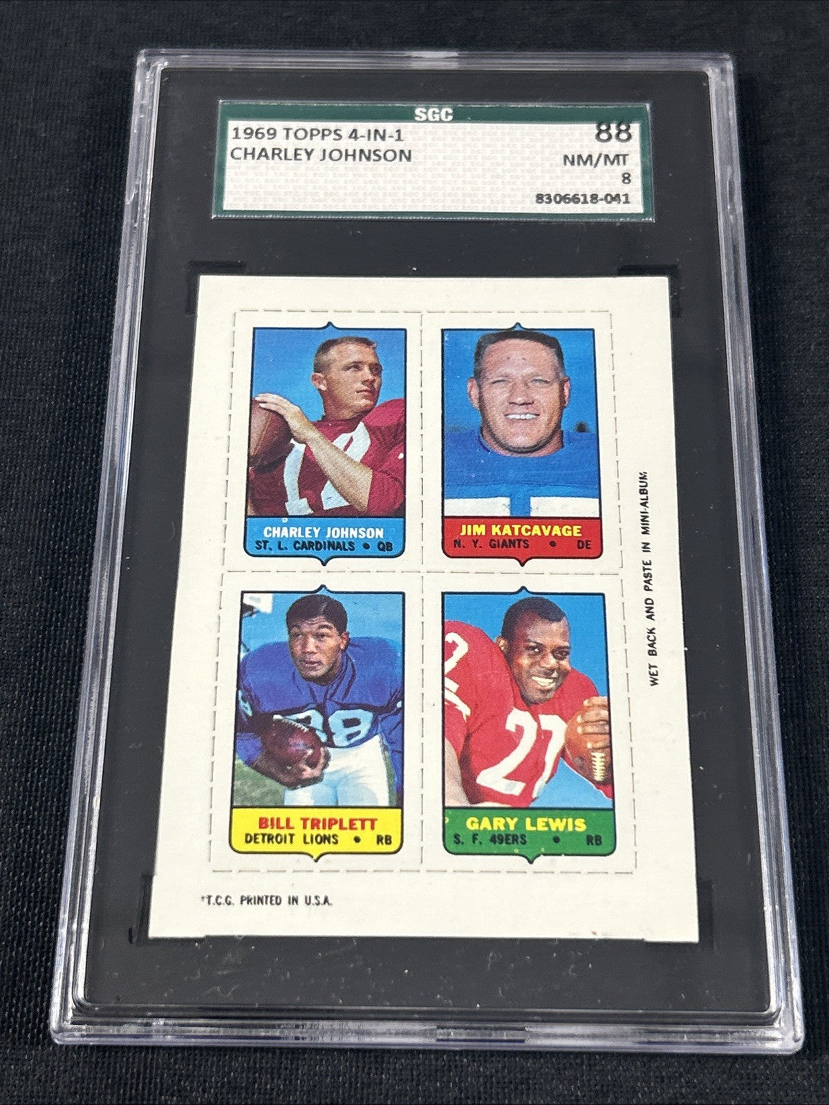 1969 Topps 4-In-1 Carley Johnson SGC 8 NM/MT 041