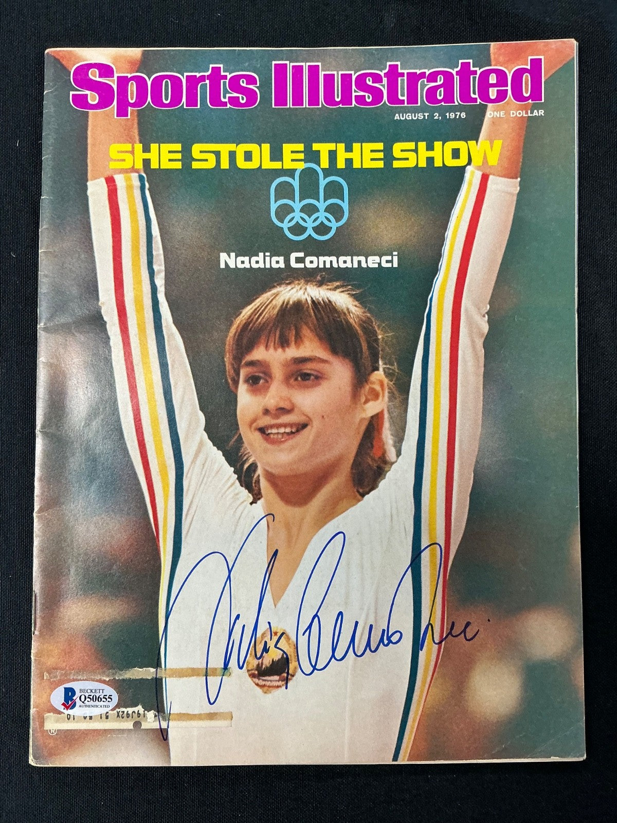Nadia Comaneci Signed Auto 1976 Sports Illustrated Magazine BAS COA 655