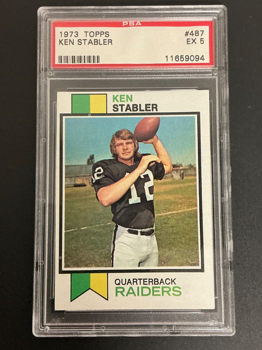 1973 Topps #487 Ken Stabler RC PSA 5 EX 094
