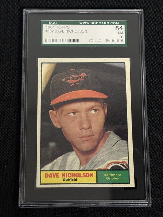 1961 Topps #182 Dave Nicholson Orioles SGC 7 NM 016