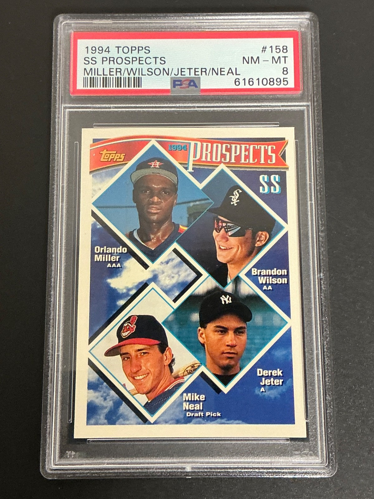 1994 Topps #158 SS Prospects Miller/Wilson/Jeter/Neal PSA 8 NM-MT 895
