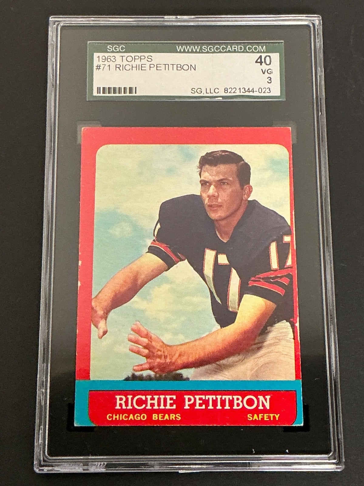 1963 Topps #71 Richie Petitbon Bears SGC 3 VG 023