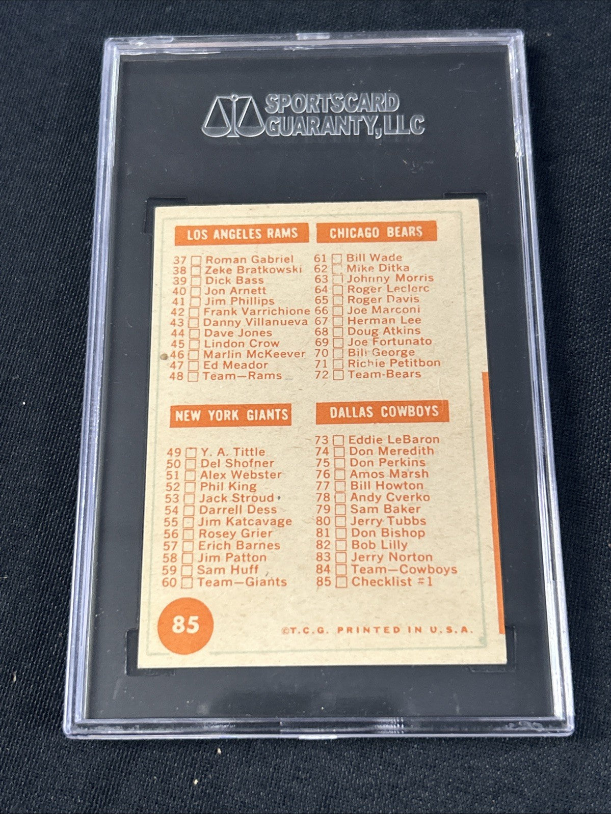 1963 Topps #85 Checklist SGC 5 EX 043