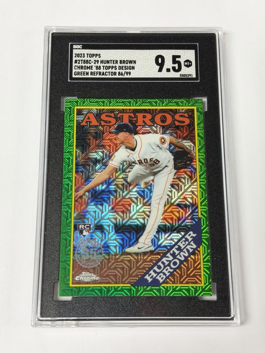 2023 TOPPS #2T88C-29 HUNTER BROWN SGC 9.5 MT+ CHROME 88’ GREEN REFRACTOR 86/99