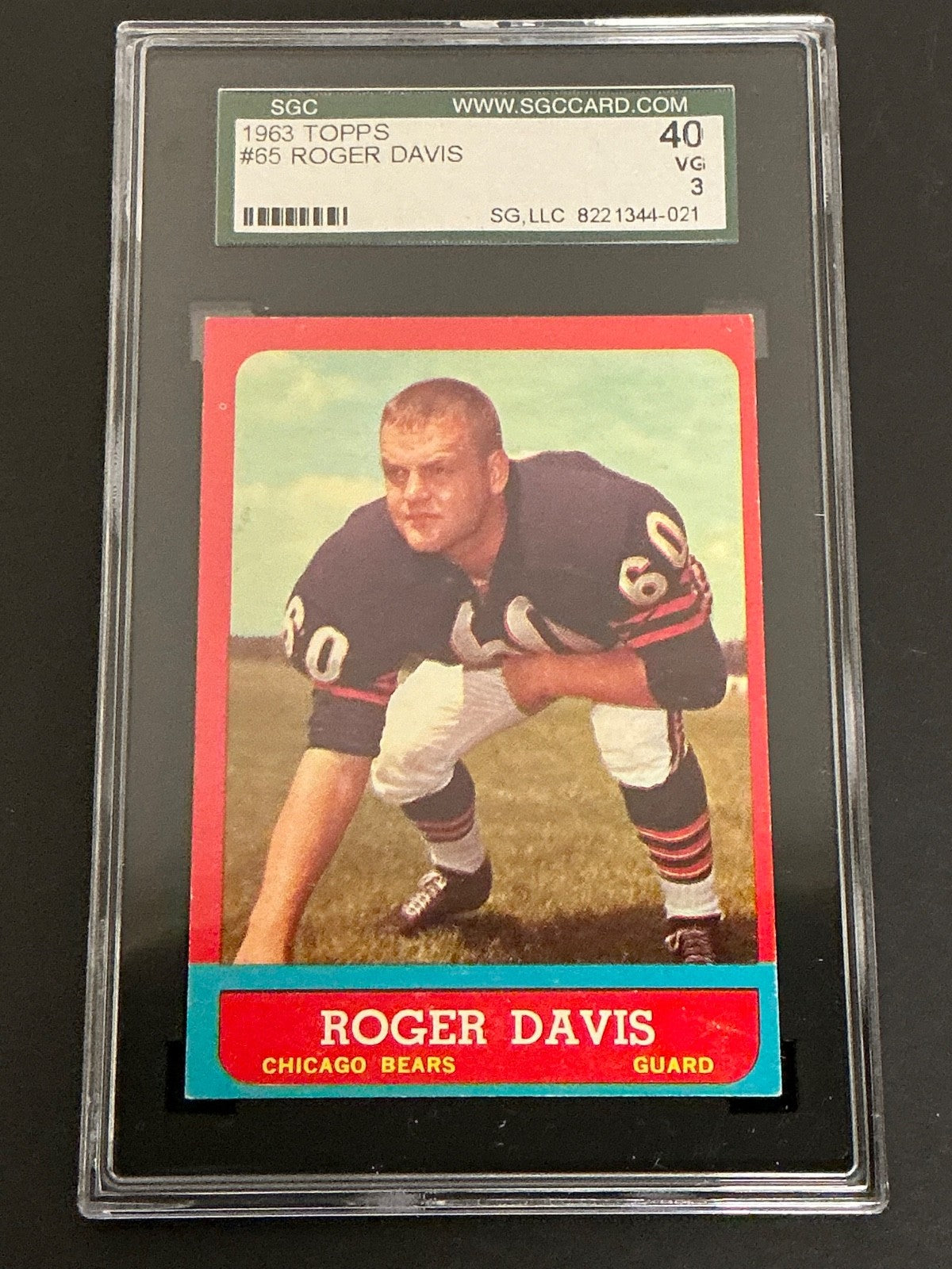1963 Topps #65 Roger Davis Bears SGC 3 VG 021