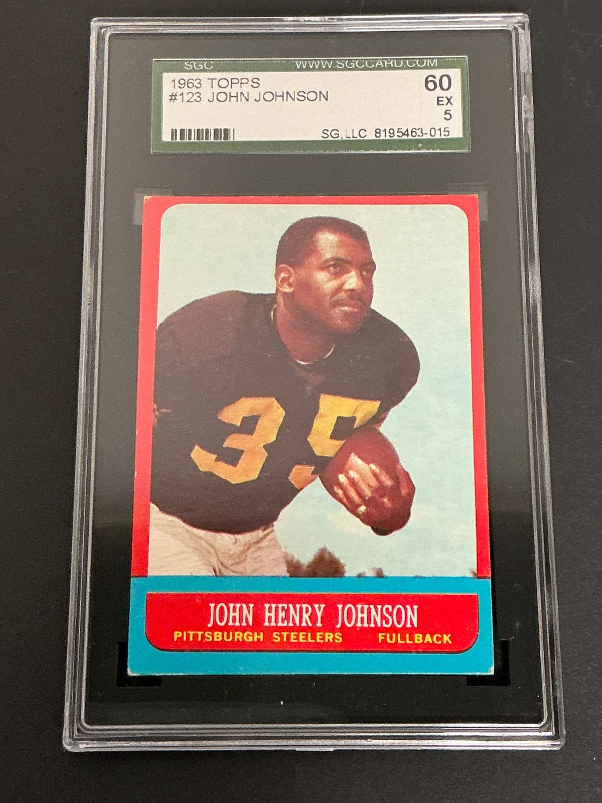 1963 Topps #123 John Johnson Steelers SGC 5 EX 015