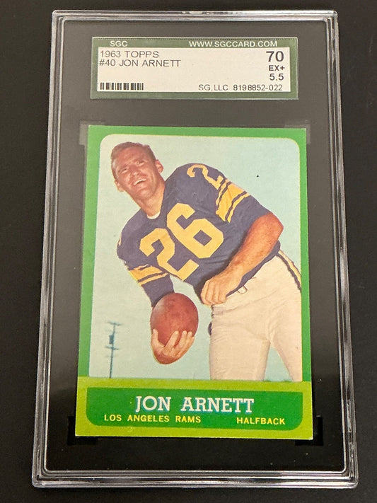 1963 Topps #40 Jon Arnett Rams SGC 5.5 EX+ 022