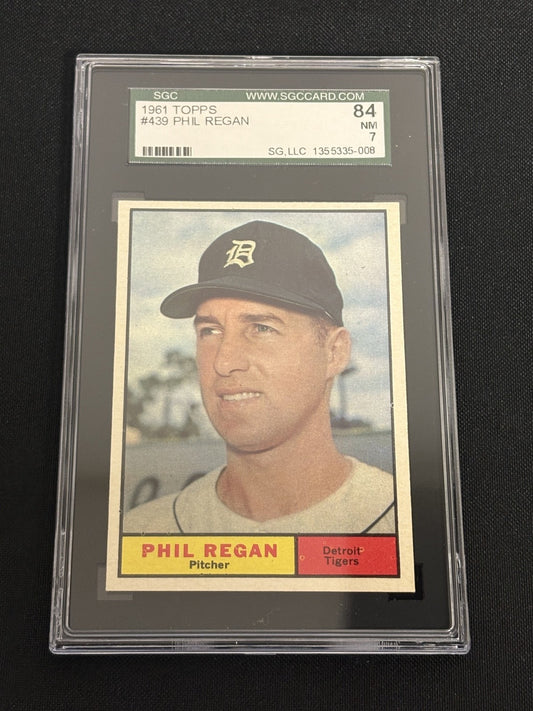 1961 Topps #439 Phil Regan Tigers SGC 7 NM 008