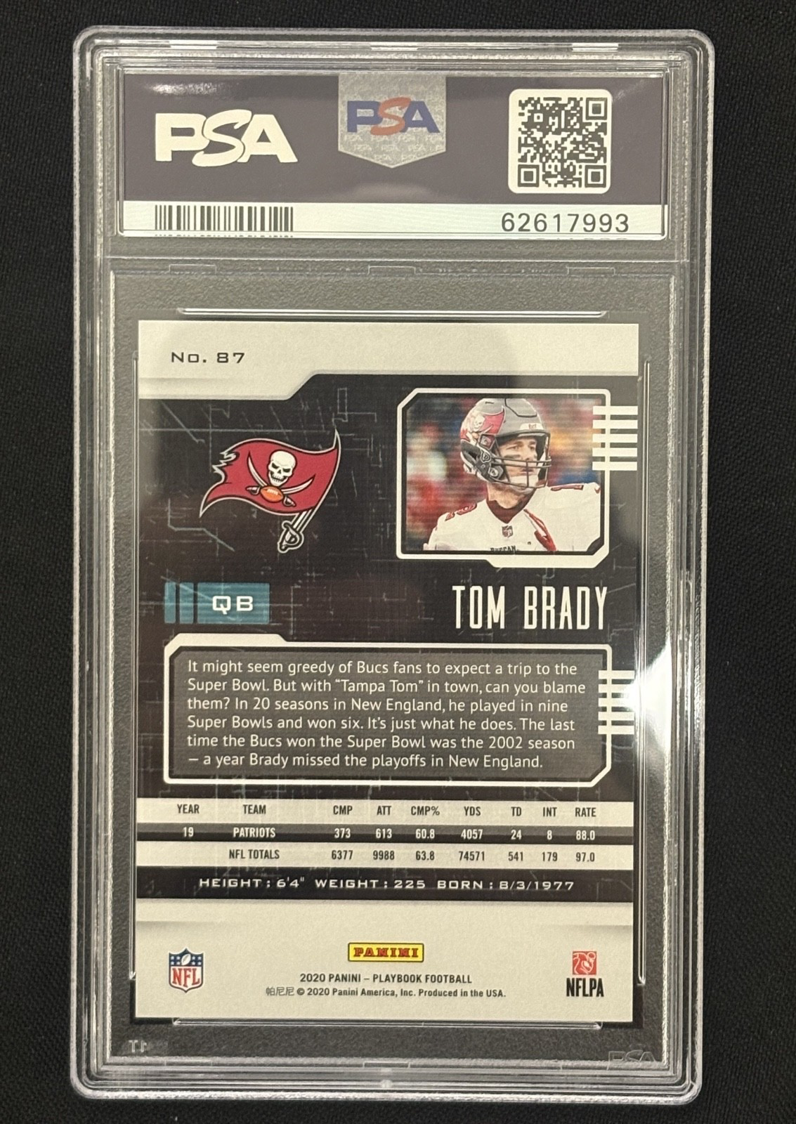 2020 Panini Playbook #87 Tom Brady PSA 9 MT 993