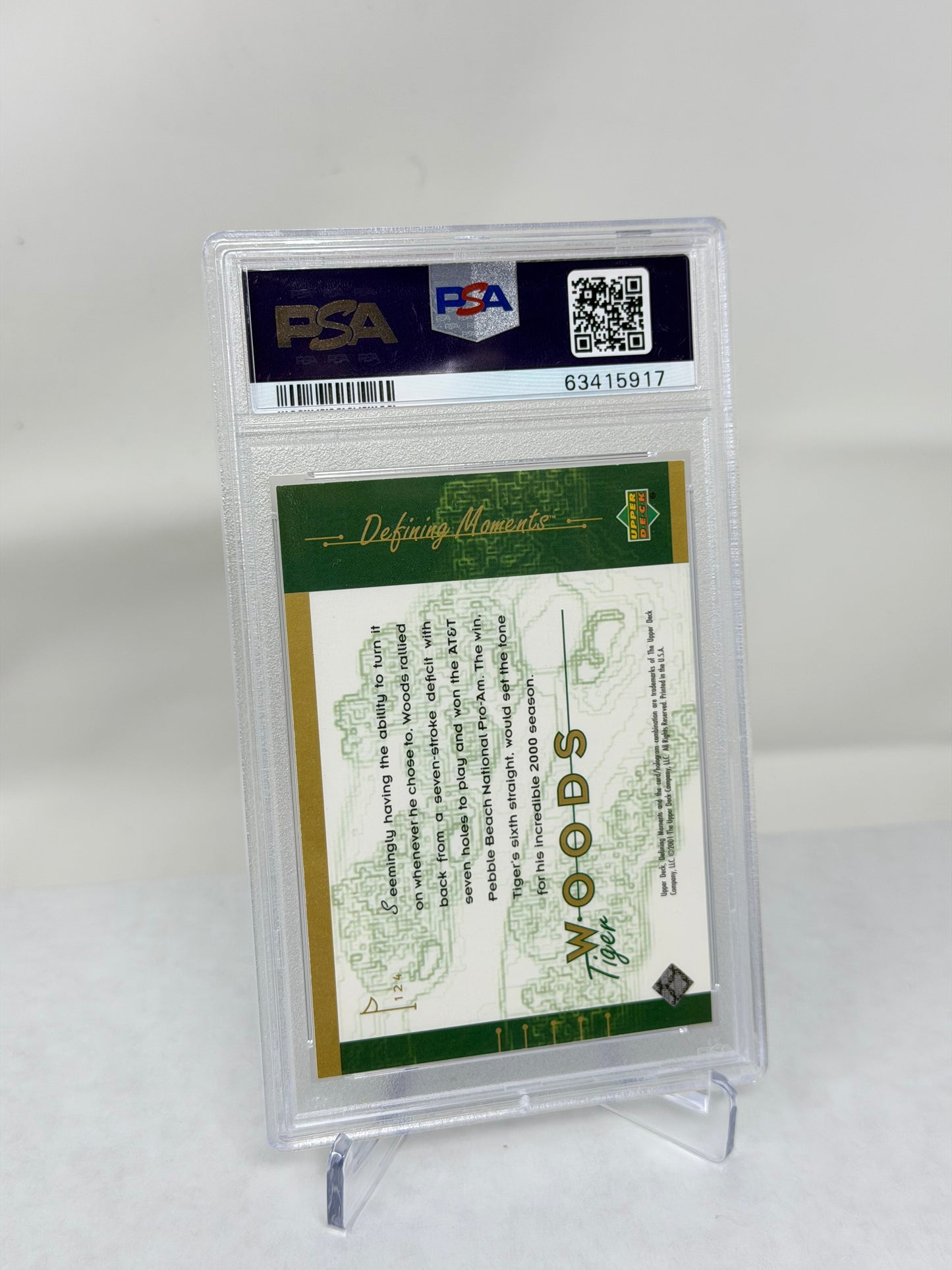 2001 Tiger Woods Upper Deck #124 PSA MINT 9