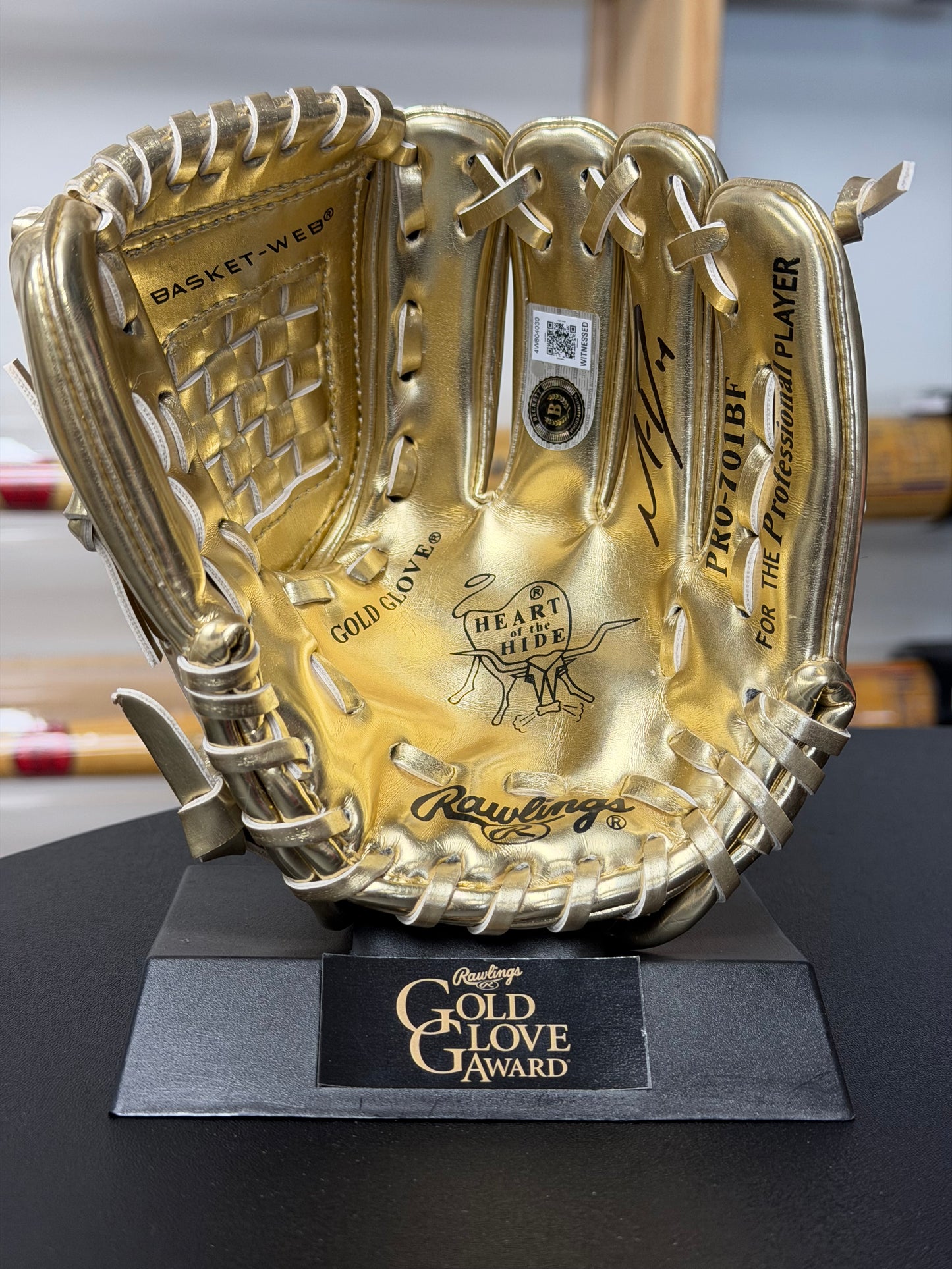 Mauricio Dubon Autographed Miniature Rawlings Gold Glove Award