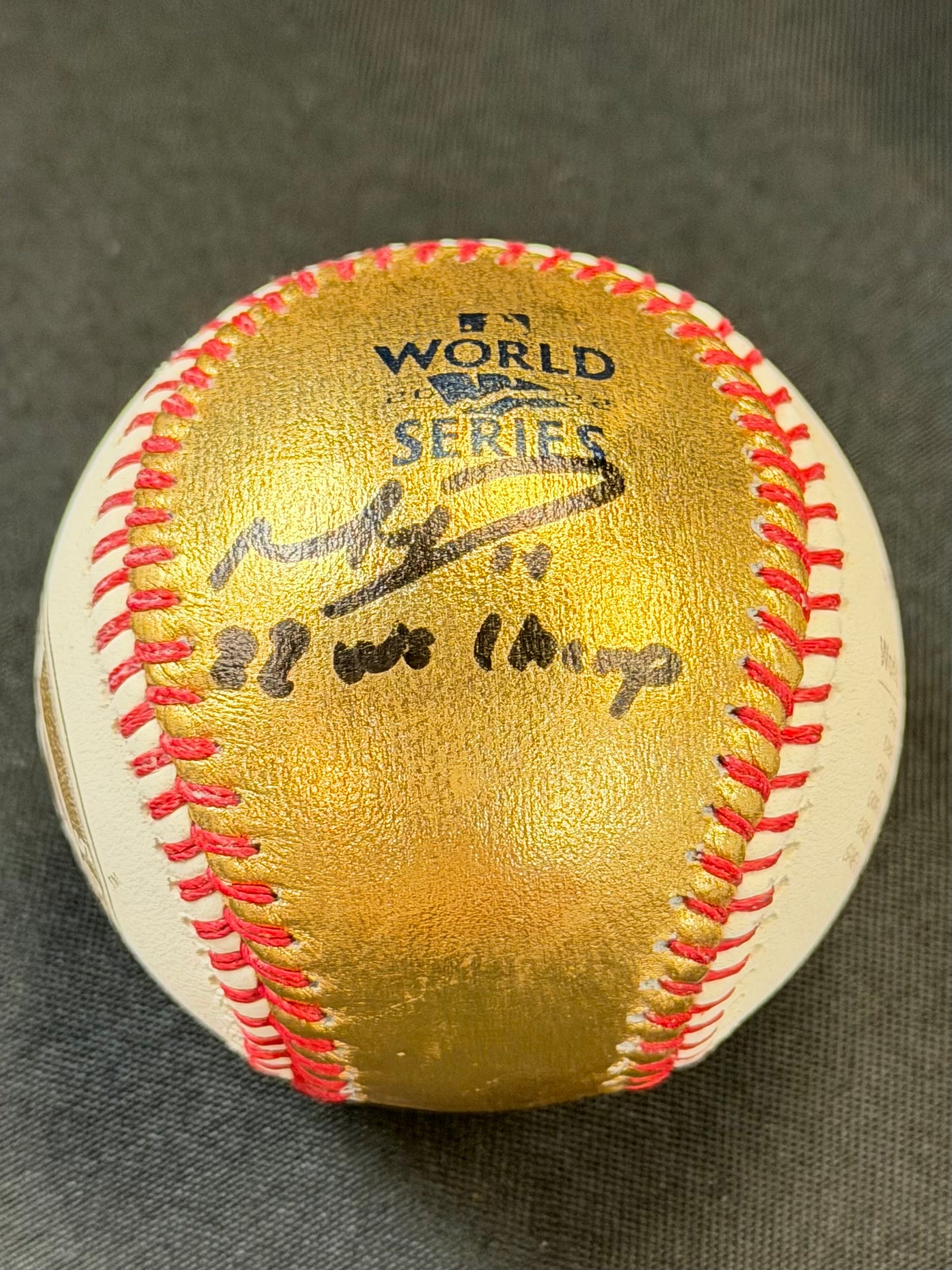 Mauricio Dubon Autographed 2022 Gold&White Rawlings World Series Baseball