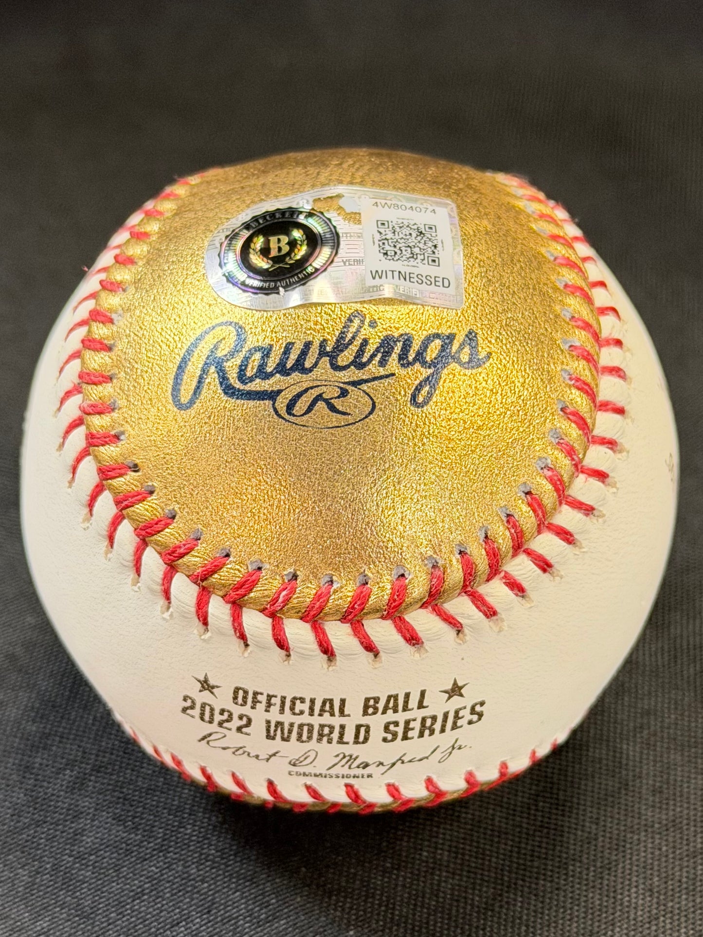 Mauricio Dubon Autographed 2022 Gold&White Rawlings World Series Baseball