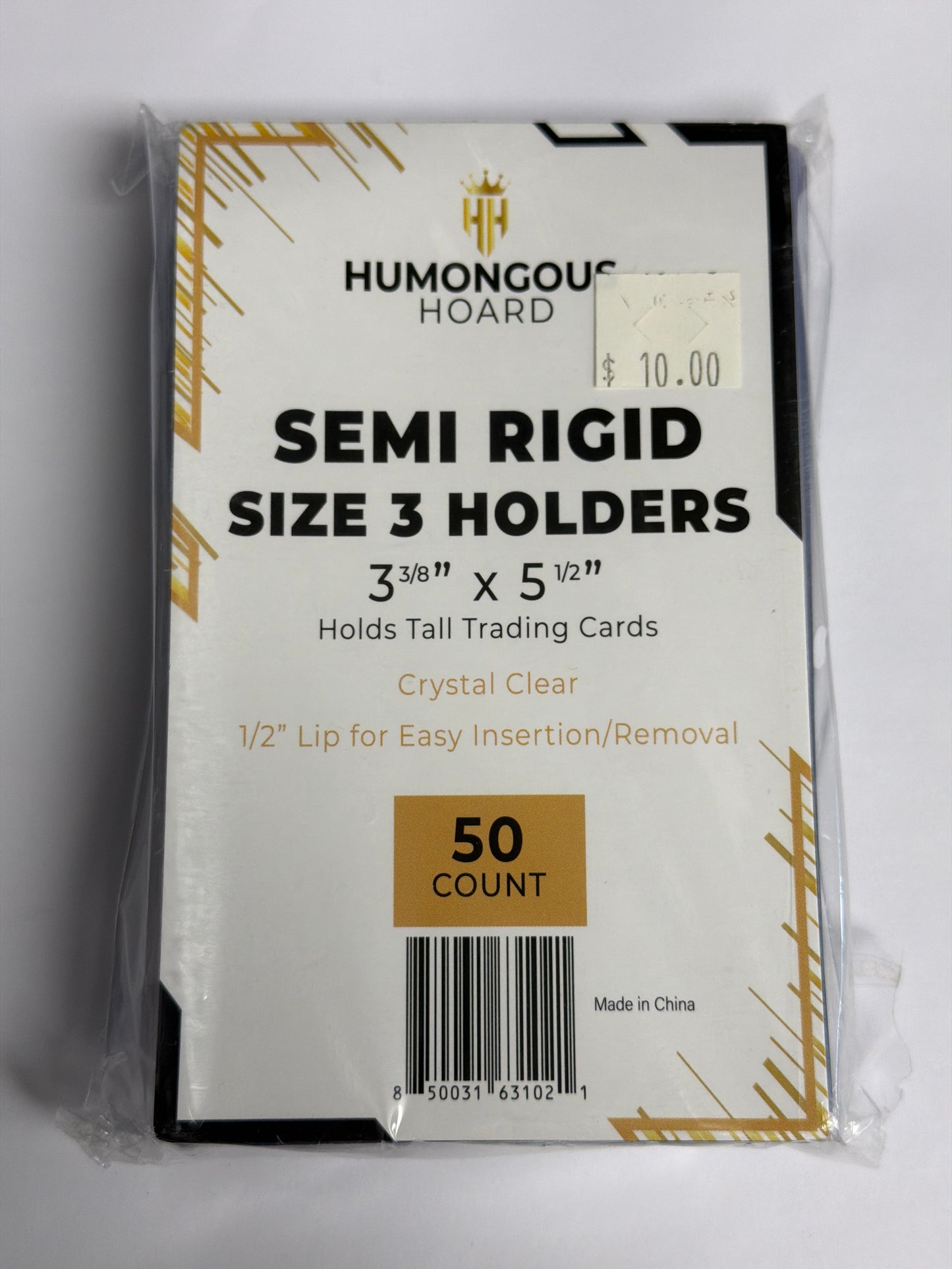 Humongous Hoard Semi Rigid Size 3 Holders 3 3/8” x 5 1/2” - 50 Count