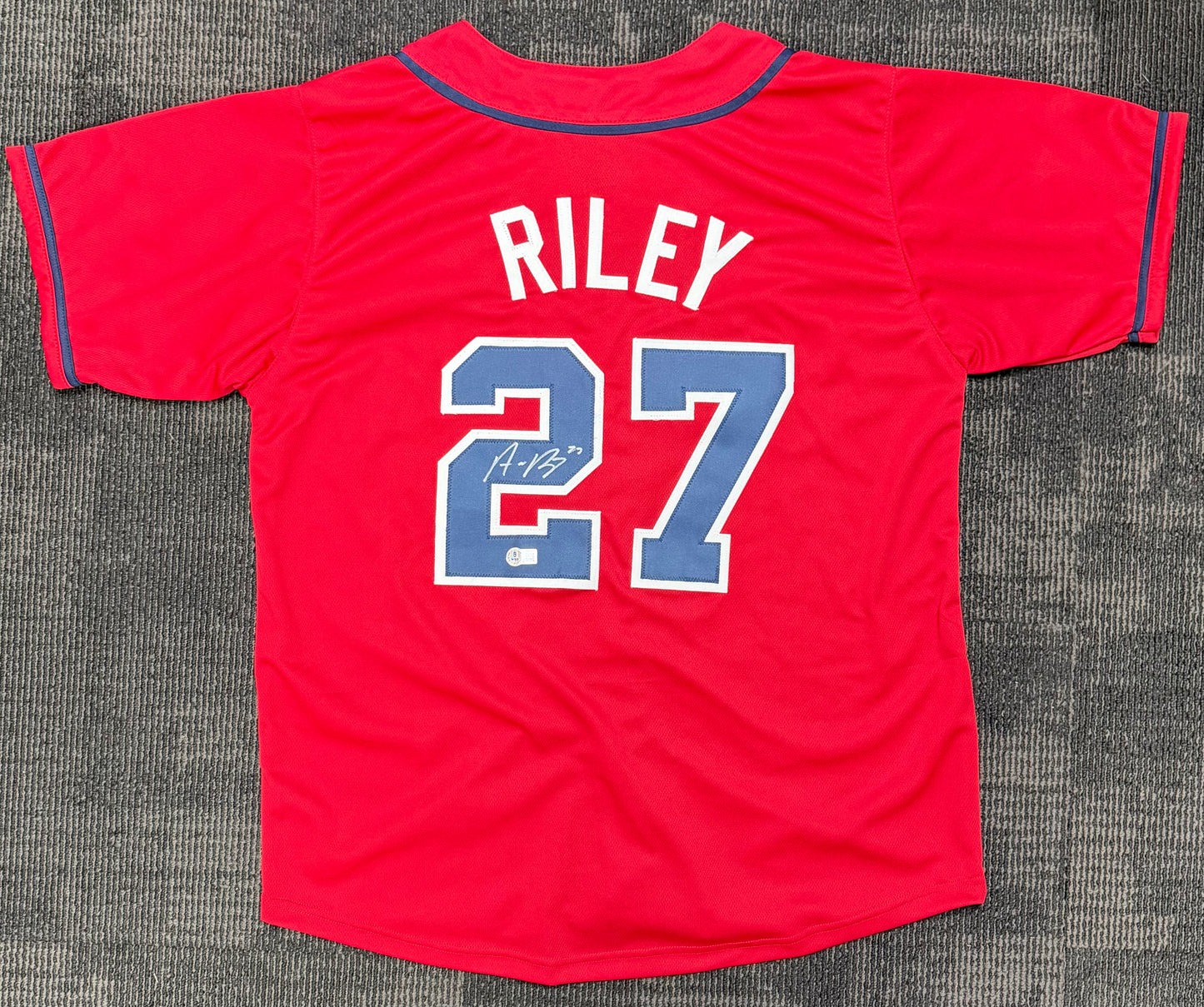 Austin Riley #27 Autographed Atlanta Braves Red Custom Jersey