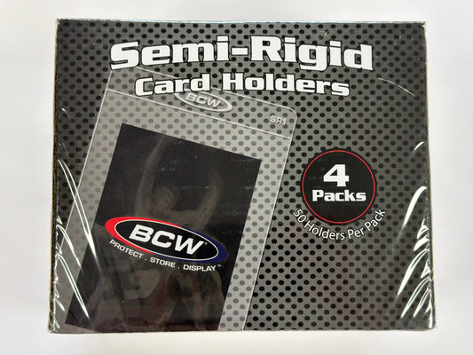 BCW Semi-Rigid Card Holders 4 Packs/50 Holders Per Pack