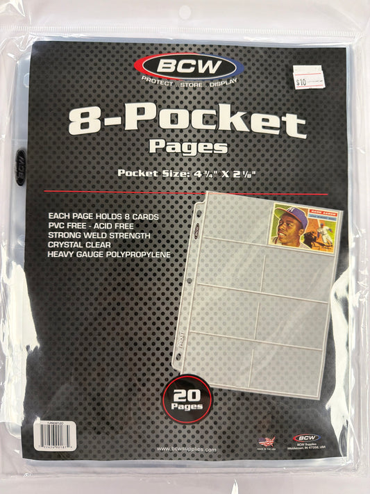 BCW 8-Pocket Pages Pocket Size 4 3/4” x 2 1/8”