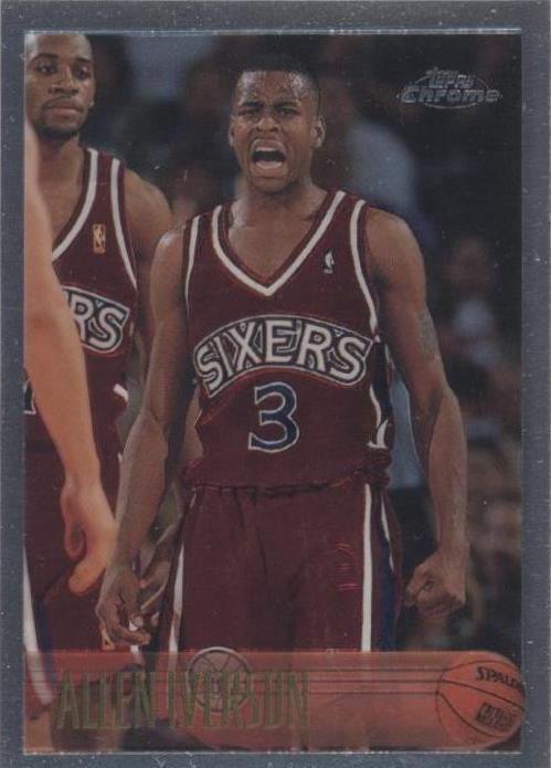 1996 Topps Chrome Allen Iverson #171 RC Rookie Sixers PSA 8 NM-MT 127