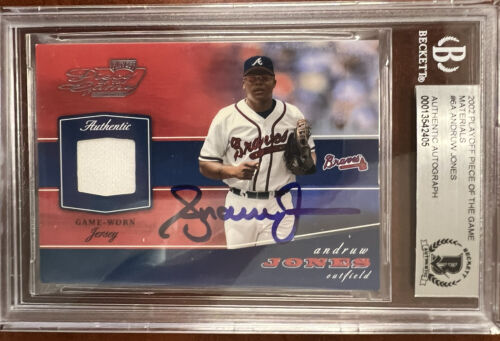 2001 Sweet Spot #JAJ Jersey Andruw Jones Braves Slabbed Auto Signed Card  BAS - Duck's Dugout