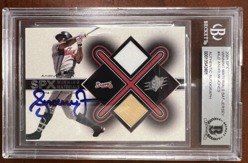 2001 Sweet Spot #JAJ Jersey Andruw Jones Braves Slabbed Auto Signed Card  BAS - Duck's Dugout