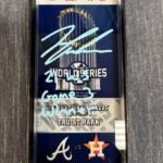 Ian Anderson Braves Signed 2021 WS Highland Mint Ticket  w/insc BAS Witness Main Image
