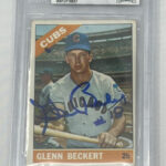 1966 Topps #232 Glenn Beckert Cubs Slabbed  Signed Card BAS Beckett Main Image