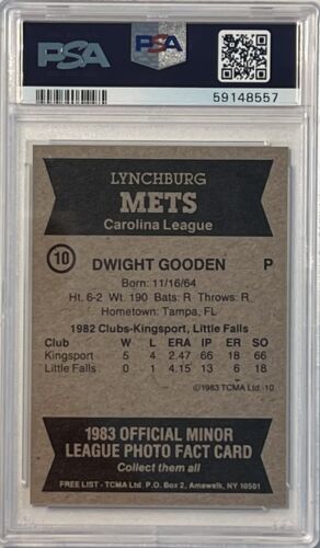 1983 Lynchburg Mets TCMA #10 Dwight Gooden - NM-MT