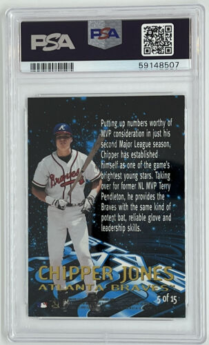 1998 Coca-Cola Chipper Jones Braves HOF PSA 8 NM-MT 324 TOUGH REGIONAL