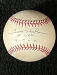 TREVOR HOFFMAN GAME USED BALL 600TH SAVE 9-7-10 Signed Baseball Foley’s BAR NYC Main Image