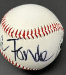 JANE FONDA ACTRESS Signed Baseball – A Foley’s BAR NYC original piece BAS LOA Main Image